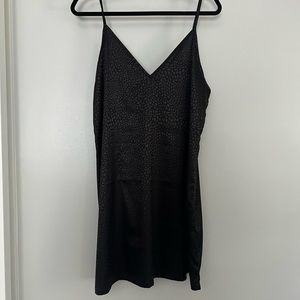 Black mini slip dress